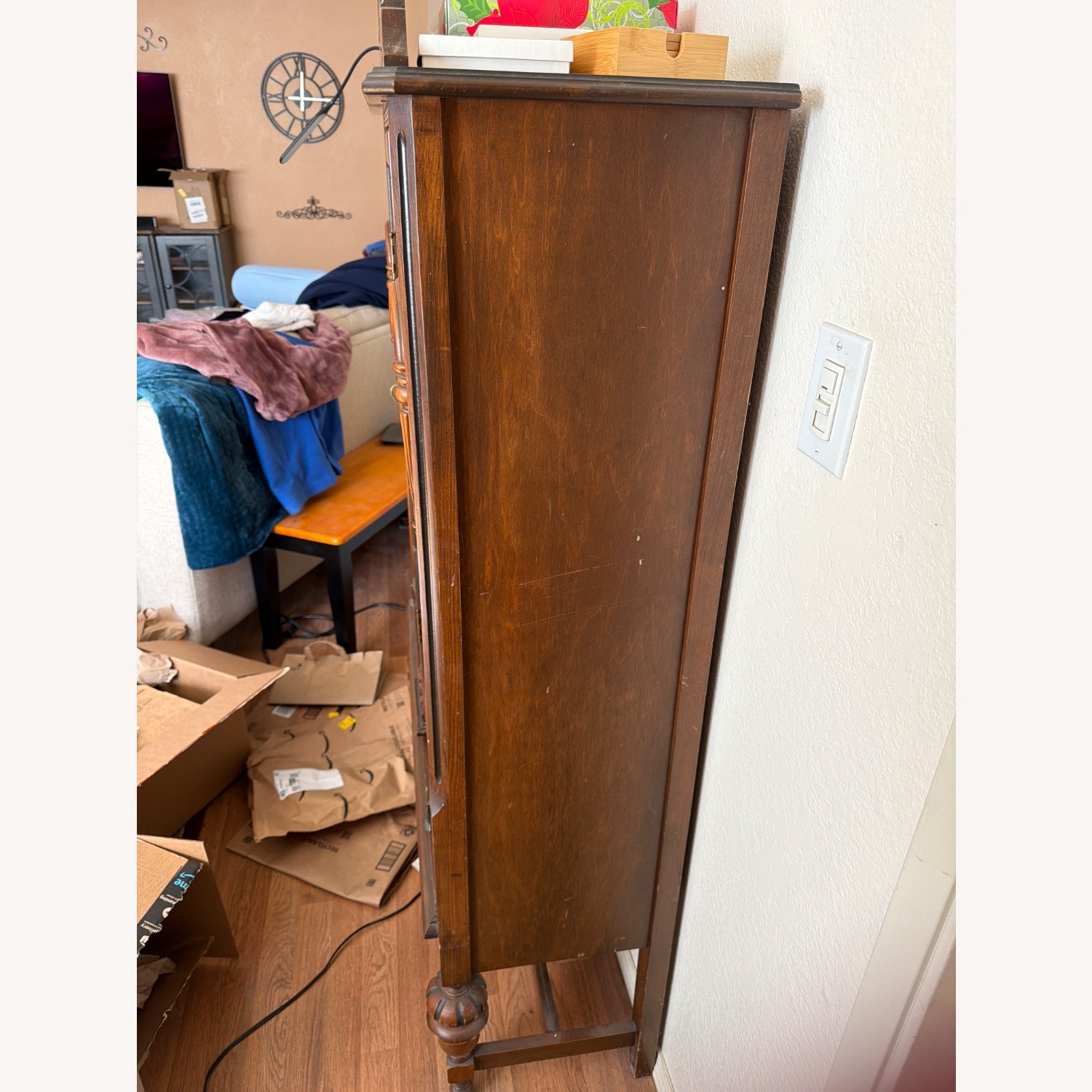 Vintage/Antique  Light Brown Wood Sideboard - image-1