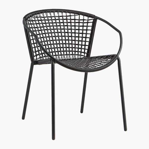 Used CB2 Sophia Black Plastic Patio Furniture for sale on AptDeco