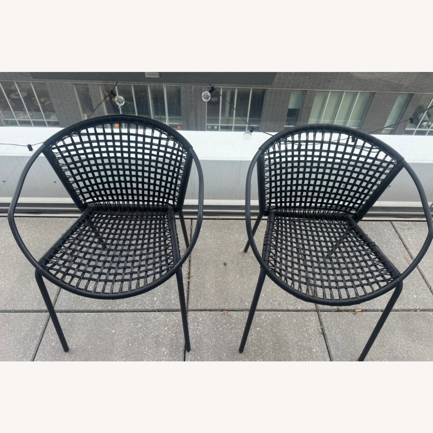 CB2 Sophia Black Plastic Patio Furniture - image-1