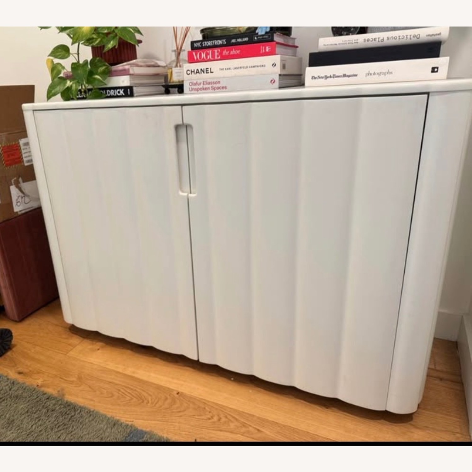 Urban Outfitters White Wood Media Storage - image-0