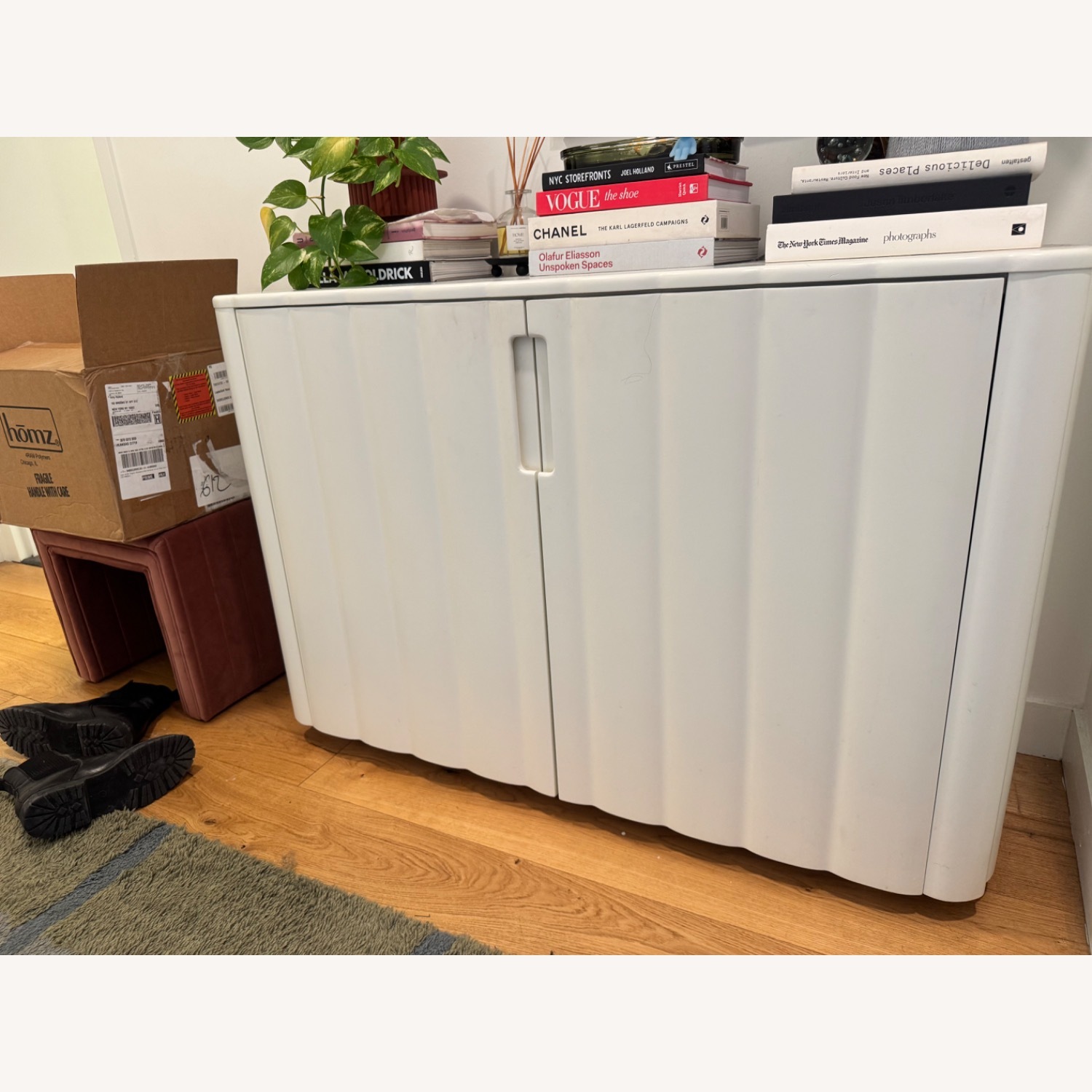 Urban Outfitters White Wood Media Storage - image-2