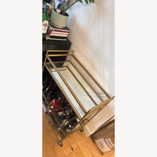 Used West Elm Gold Terrace Bar Cart (28") for sale on AptDeco
