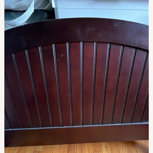 Used Pottery Barn Kids Dark Brown Wood Headboard for sale on AptDeco