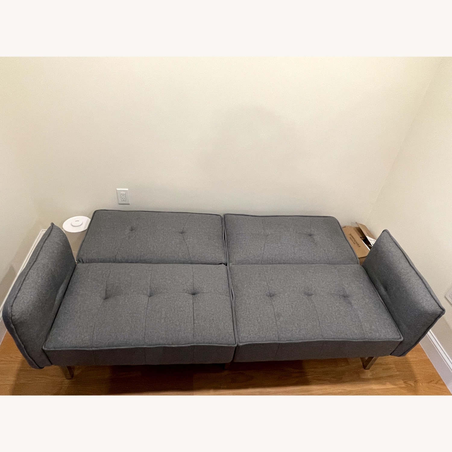 Light Gray Fabric Futon - image-2