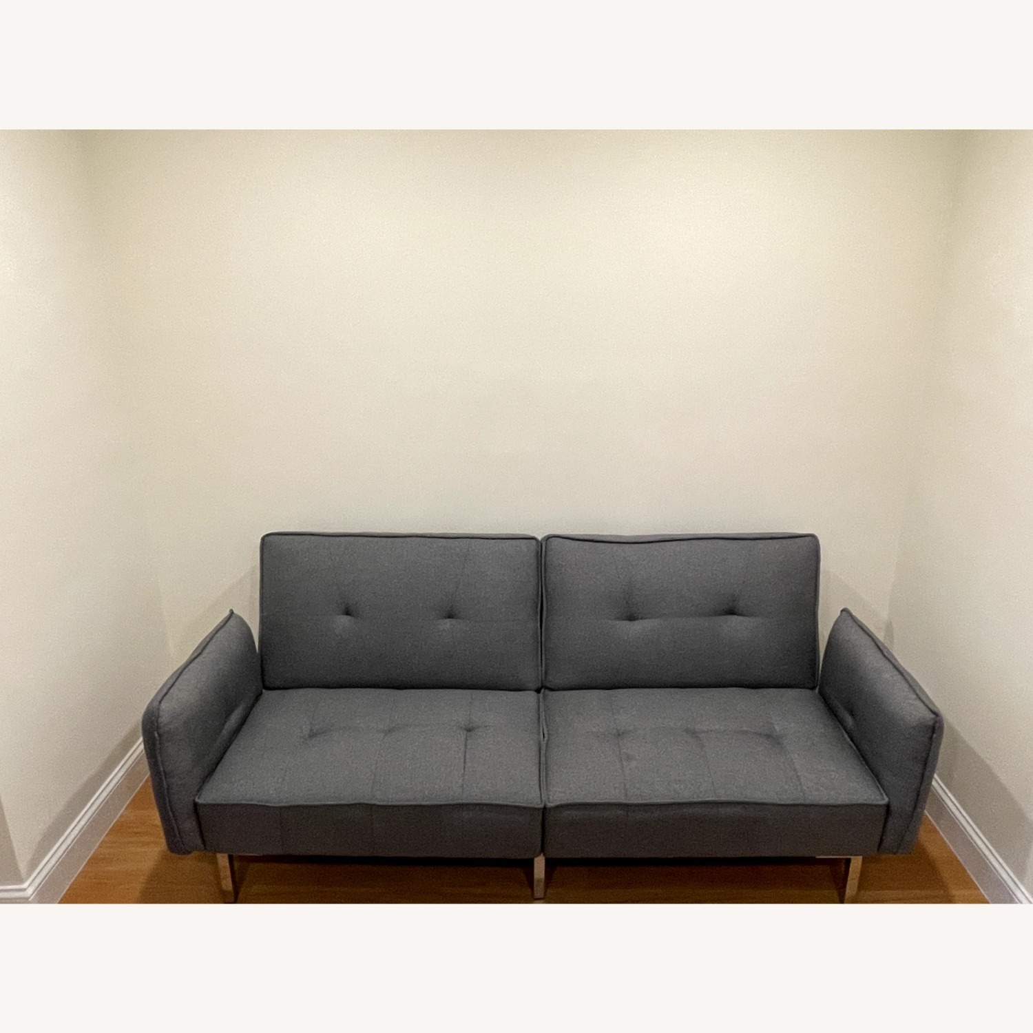Light Gray Fabric Futon - image-0