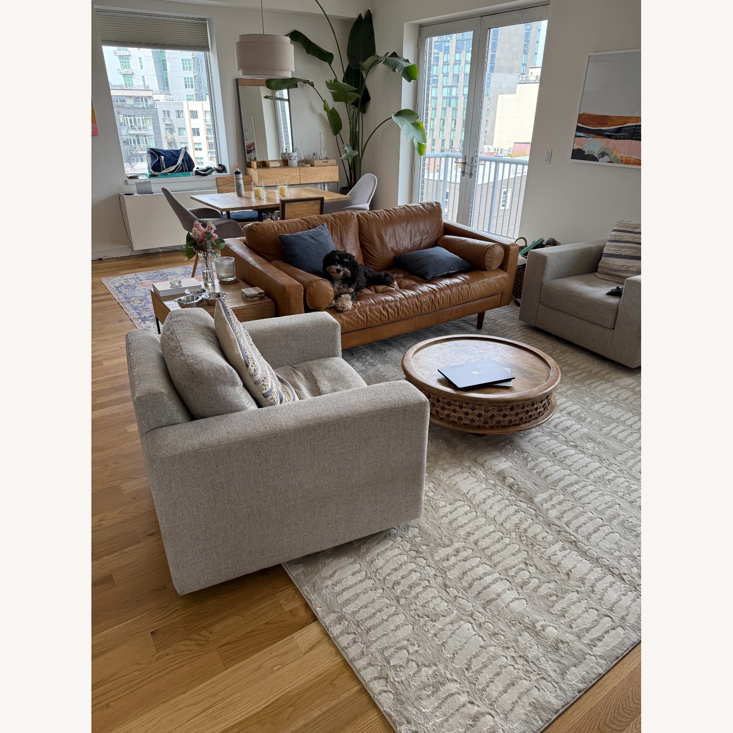 Poly and Bark Napa Natural Leather 3+ Seater Sofa - image-3