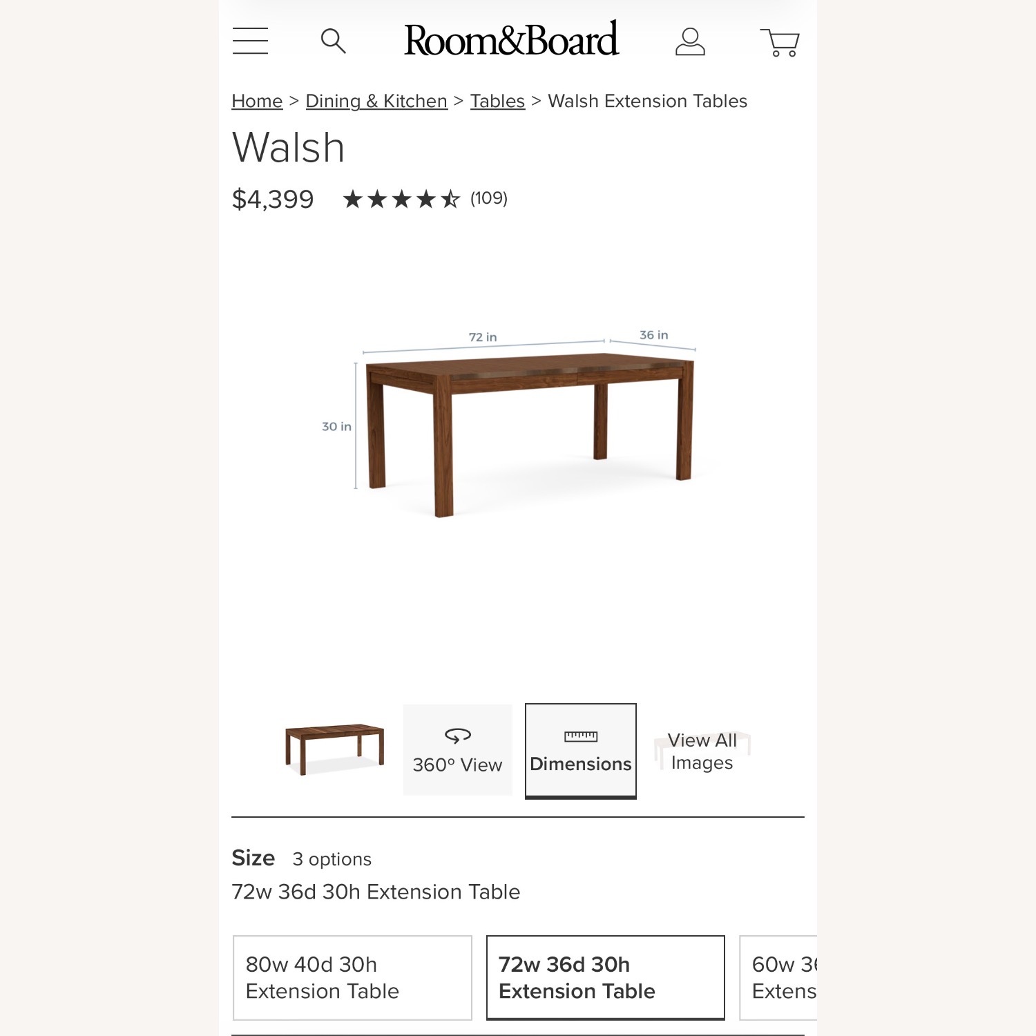 Room & Board Walsh Walnut Wood Dining Table - image-8