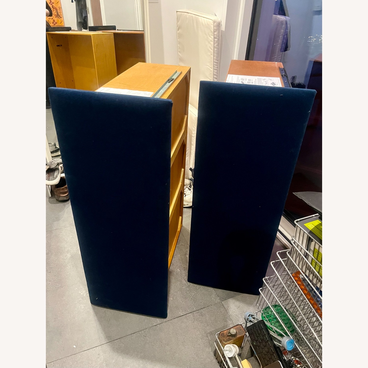 Harper High Headboard Full Bed Drawers Blue Velvet Tufted - image-10