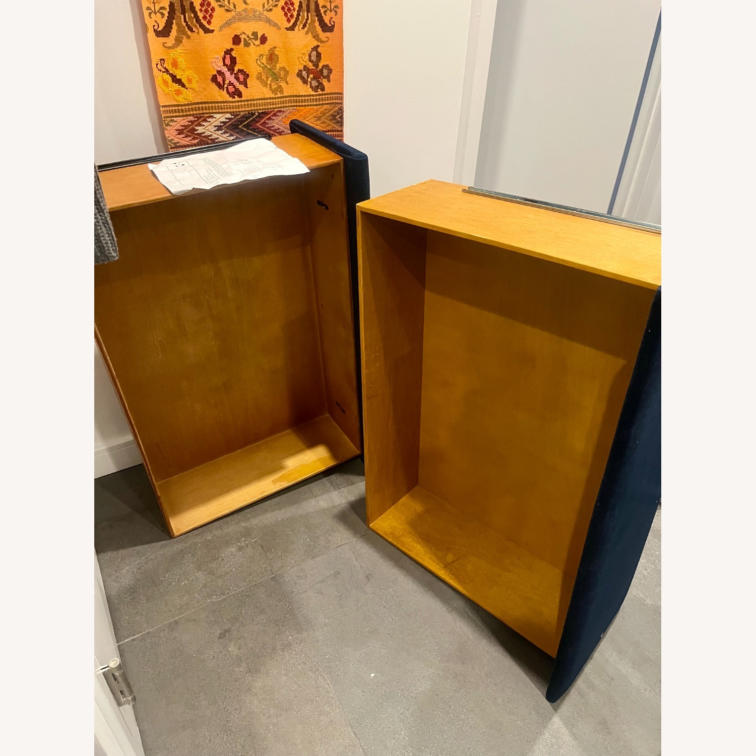 Harper High Headboard Full Bed Drawers Blue Velvet Tufted - image-4