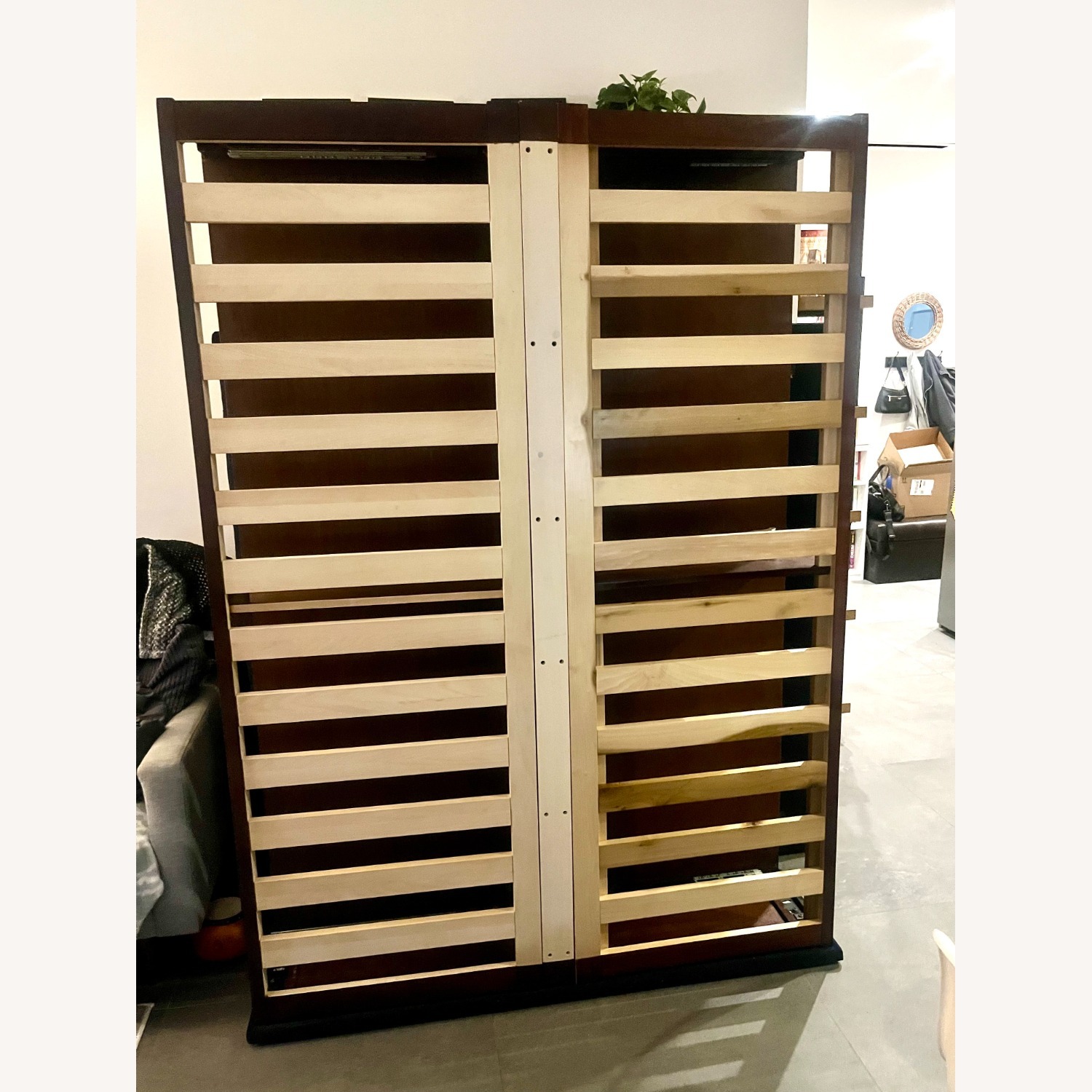 Harper High Headboard Full Bed Drawers Blue Velvet Tufted - image-6