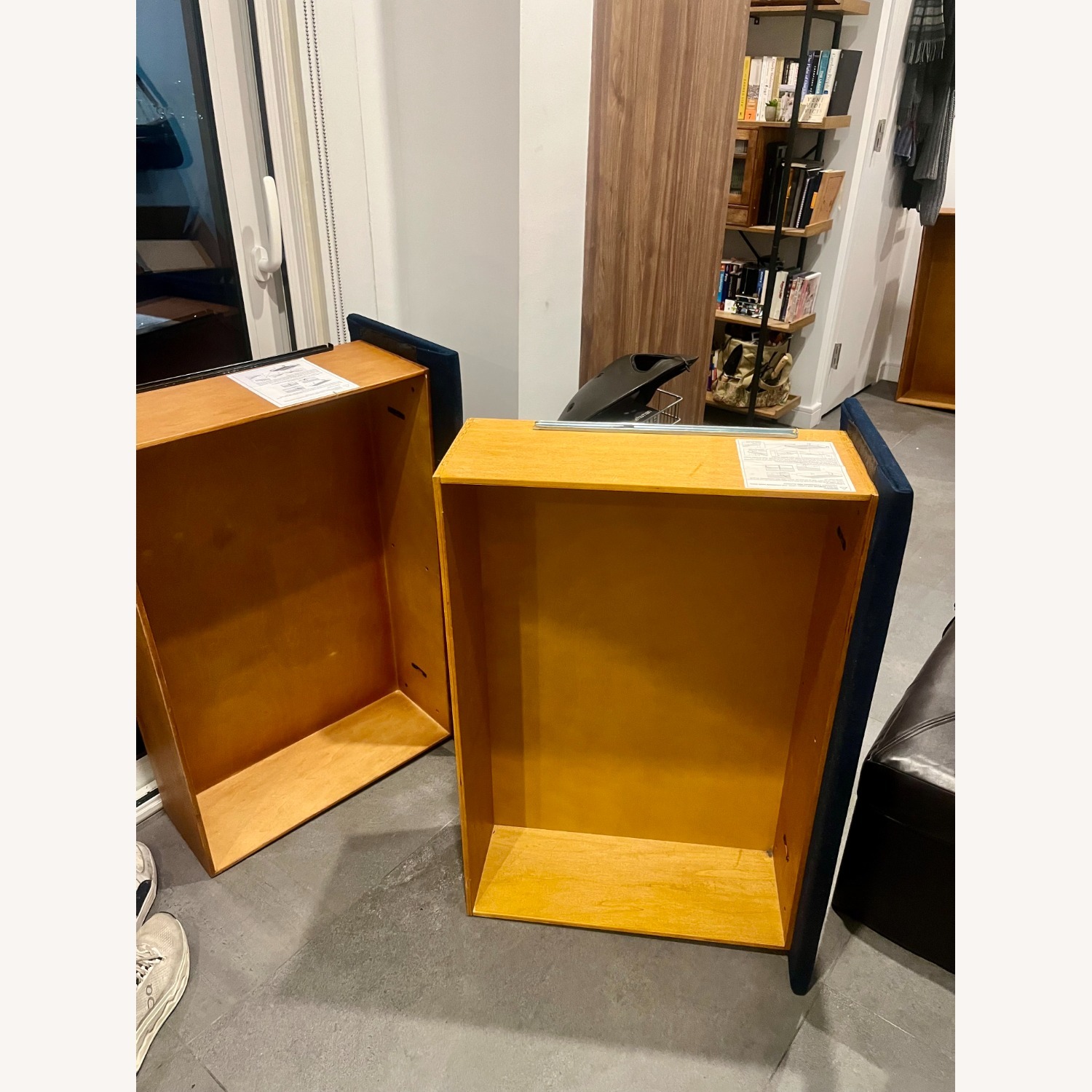 Harper High Headboard Full Bed Drawers Blue Velvet Tufted - image-5