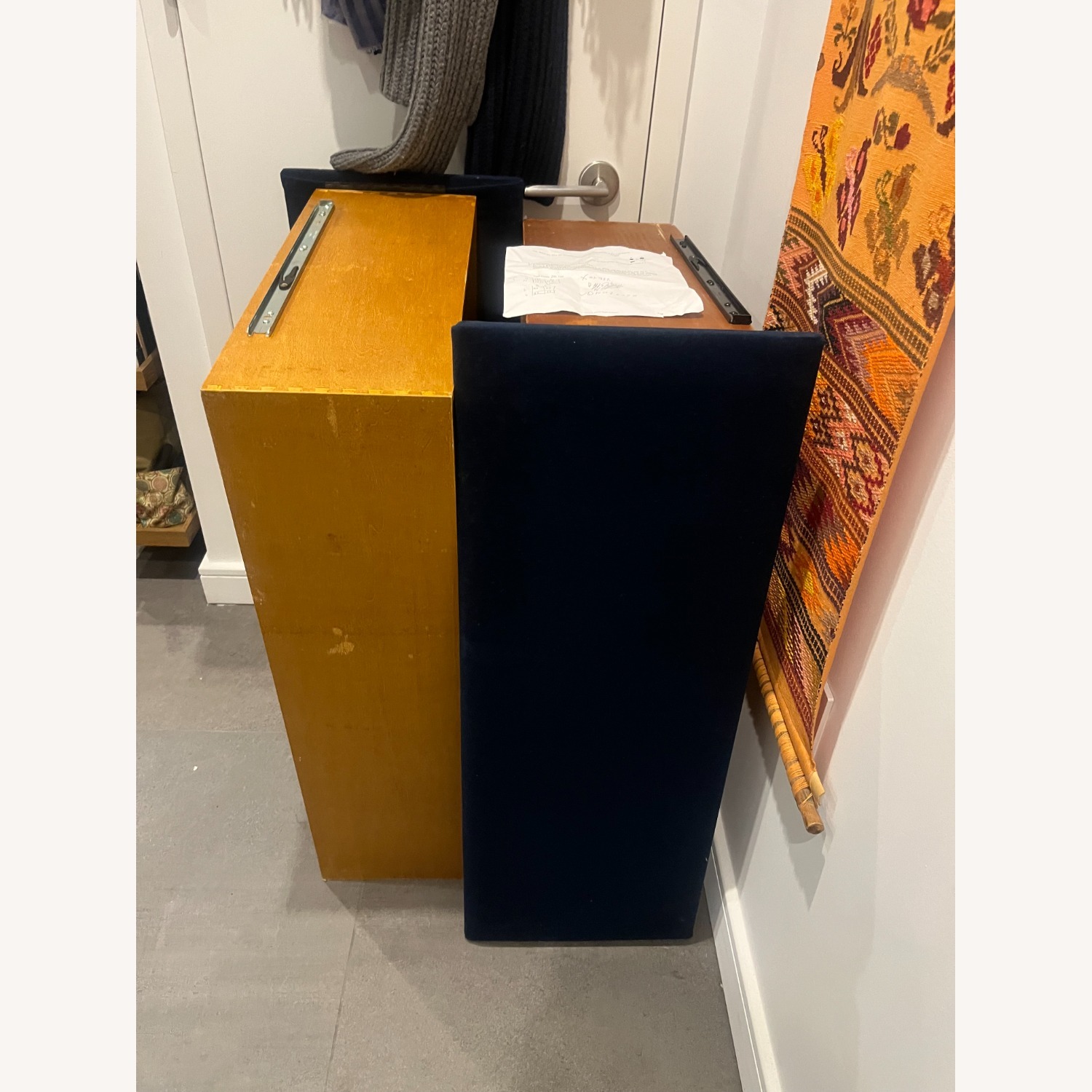 Harper High Headboard Full Bed Drawers Blue Velvet Tufted - image-8