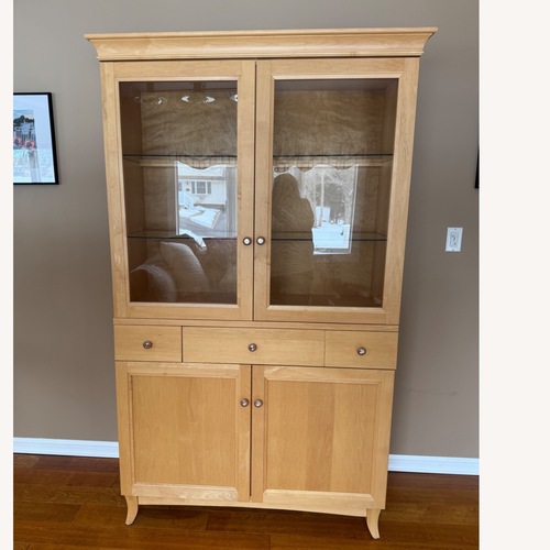 Used Pure Maple Hutch with Glass Doors for sale on AptDeco