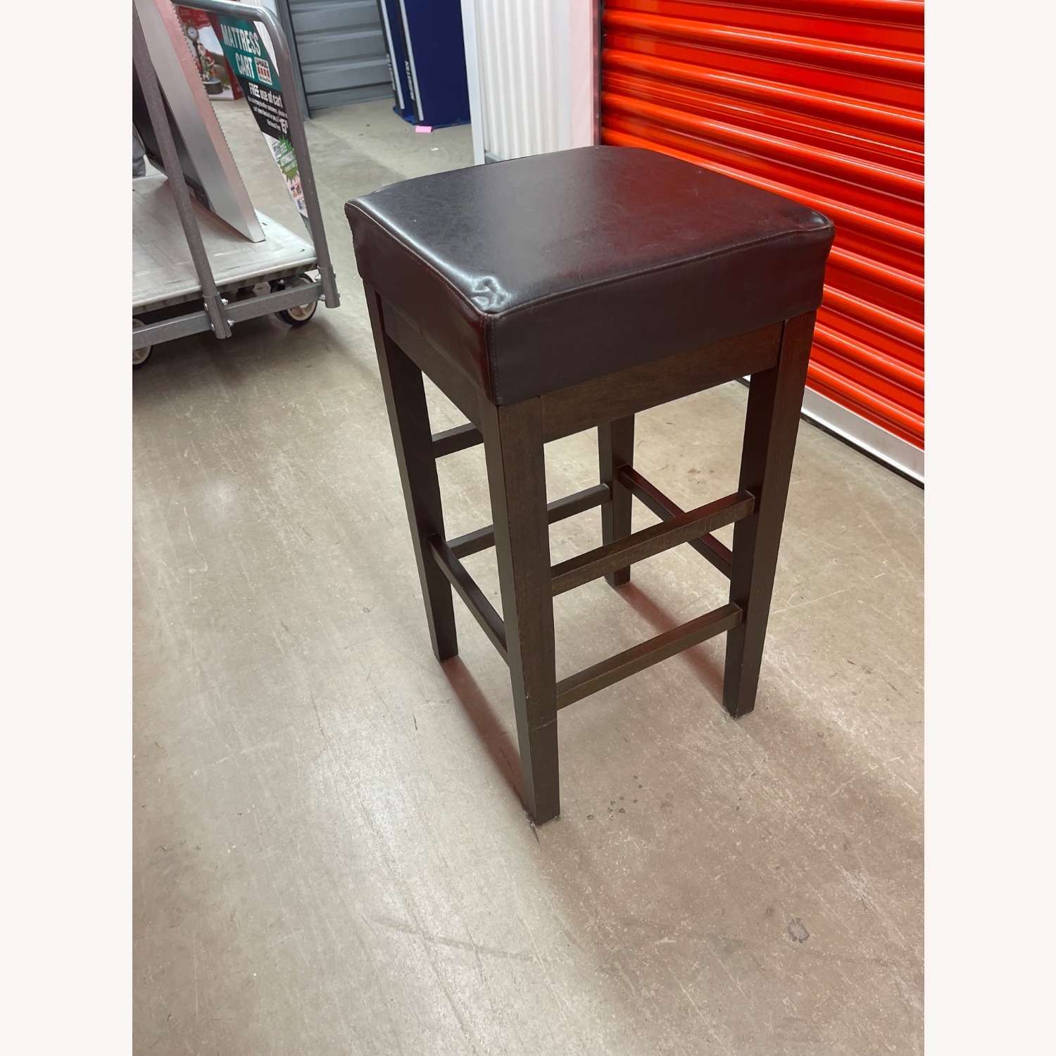 Pottery Barn Contemporary Black Leather Stool - image-1