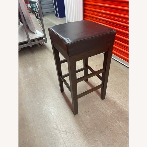 Used Pottery Barn Contemporary Black Leather Stool for sale on AptDeco