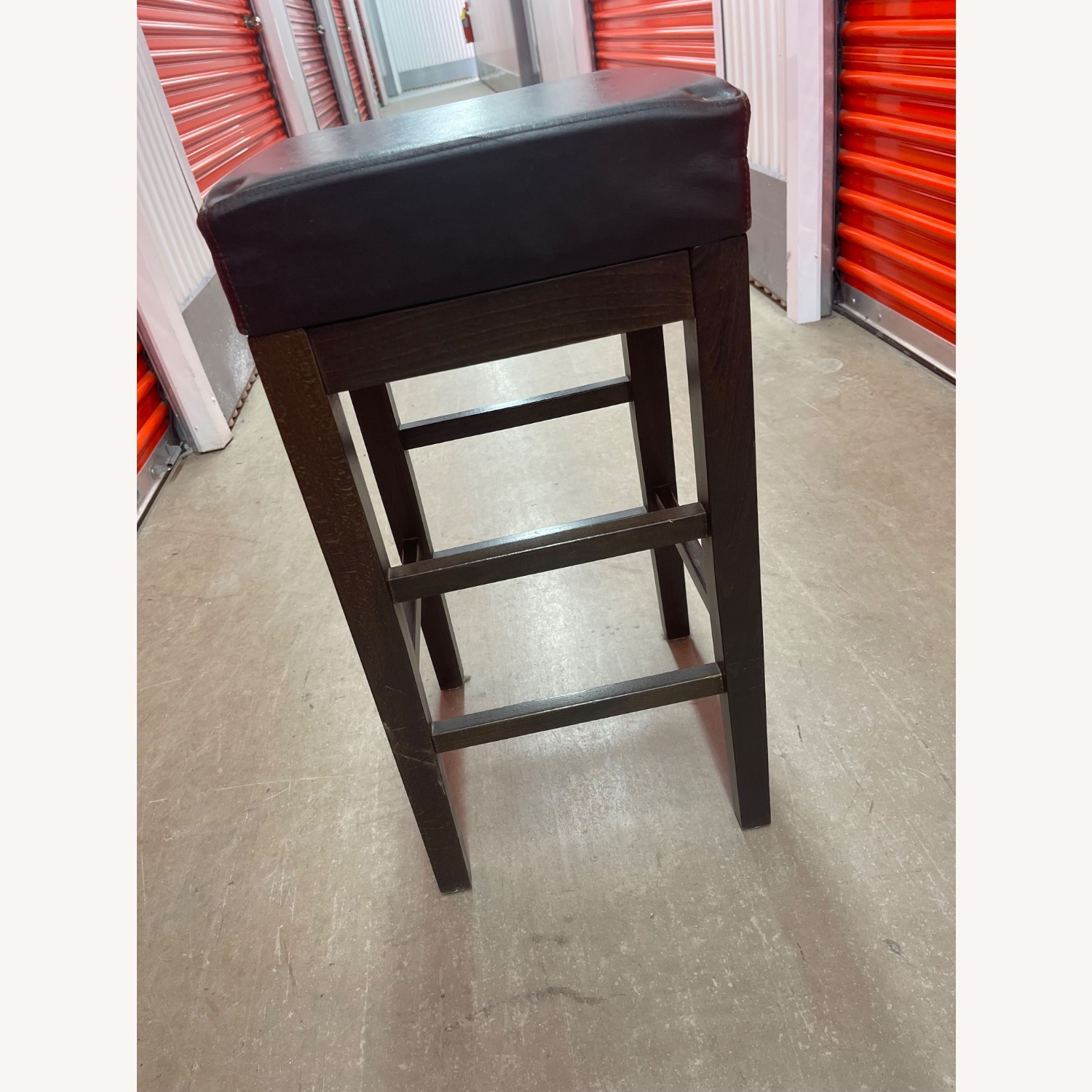 Pottery Barn Contemporary Black Leather Stool - image-3