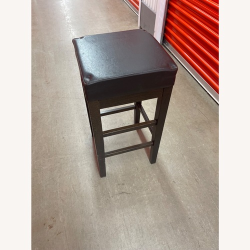 Used Pottery Barn Contemporary Black Leather Stool for sale on AptDeco