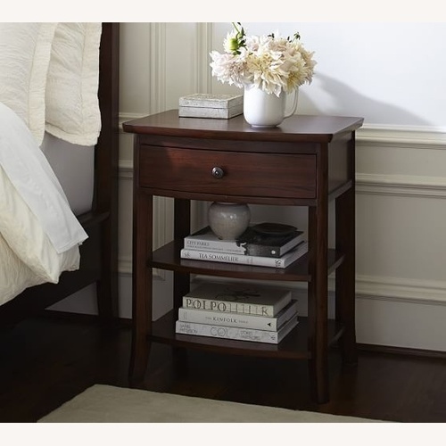 Used Pottery Barn Chloe Dark Brown Nightstands for sale on AptDeco