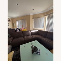 Dark Brown Fabric 2 Piece Sectional