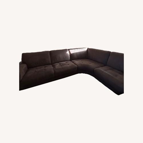 Used Dark Brown Fabric 2 Piece Sectional for sale on AptDeco