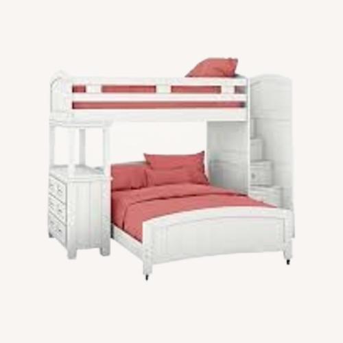 Used Rooms To Go Bunk Bed Twin Over Full White Wood for sale on AptDeco