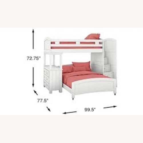 Used Rooms To Go Bunk Bed Twin Over Full White Wood for sale on AptDeco