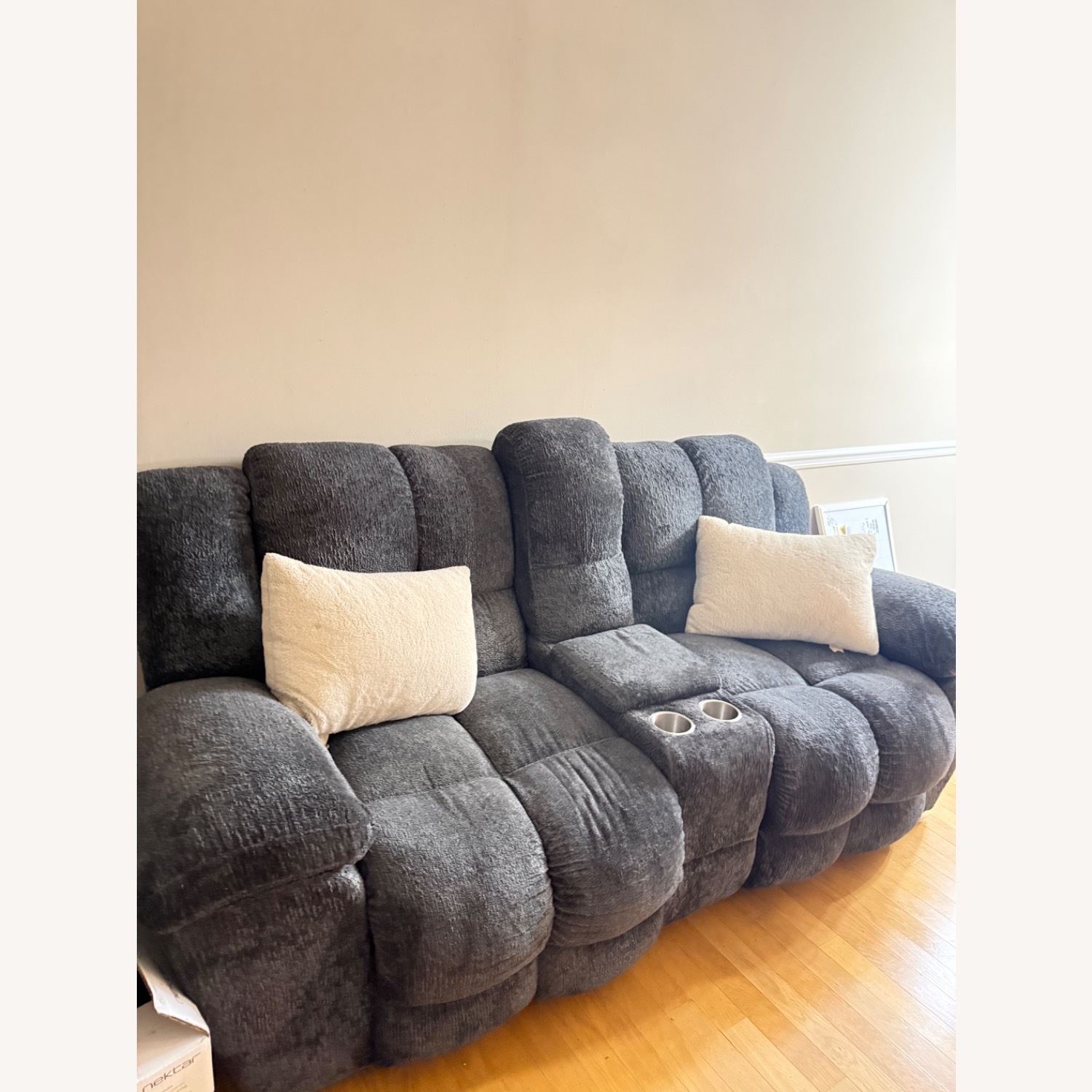 Best Home Furnishings Blue Fabric 2 Seater Sofa - image-1