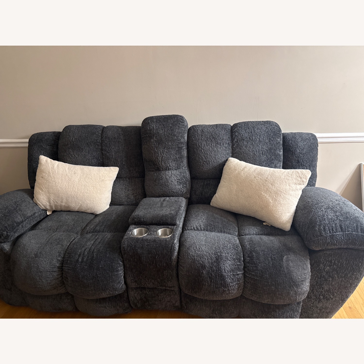 Best Home Furnishings Blue Fabric 2 Seater Sofa - image-2
