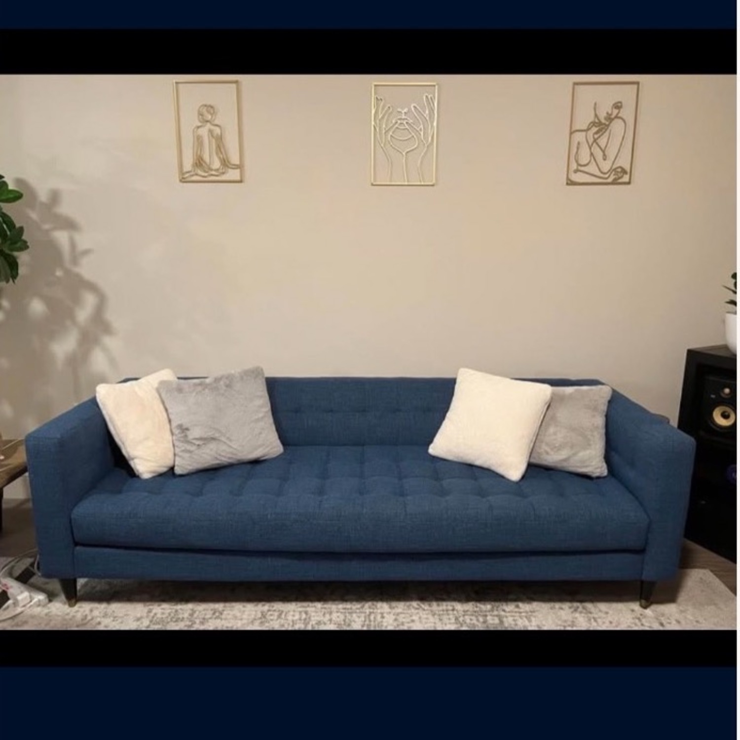 Living Spaces Blue 3+ Seater Sofa - image-1