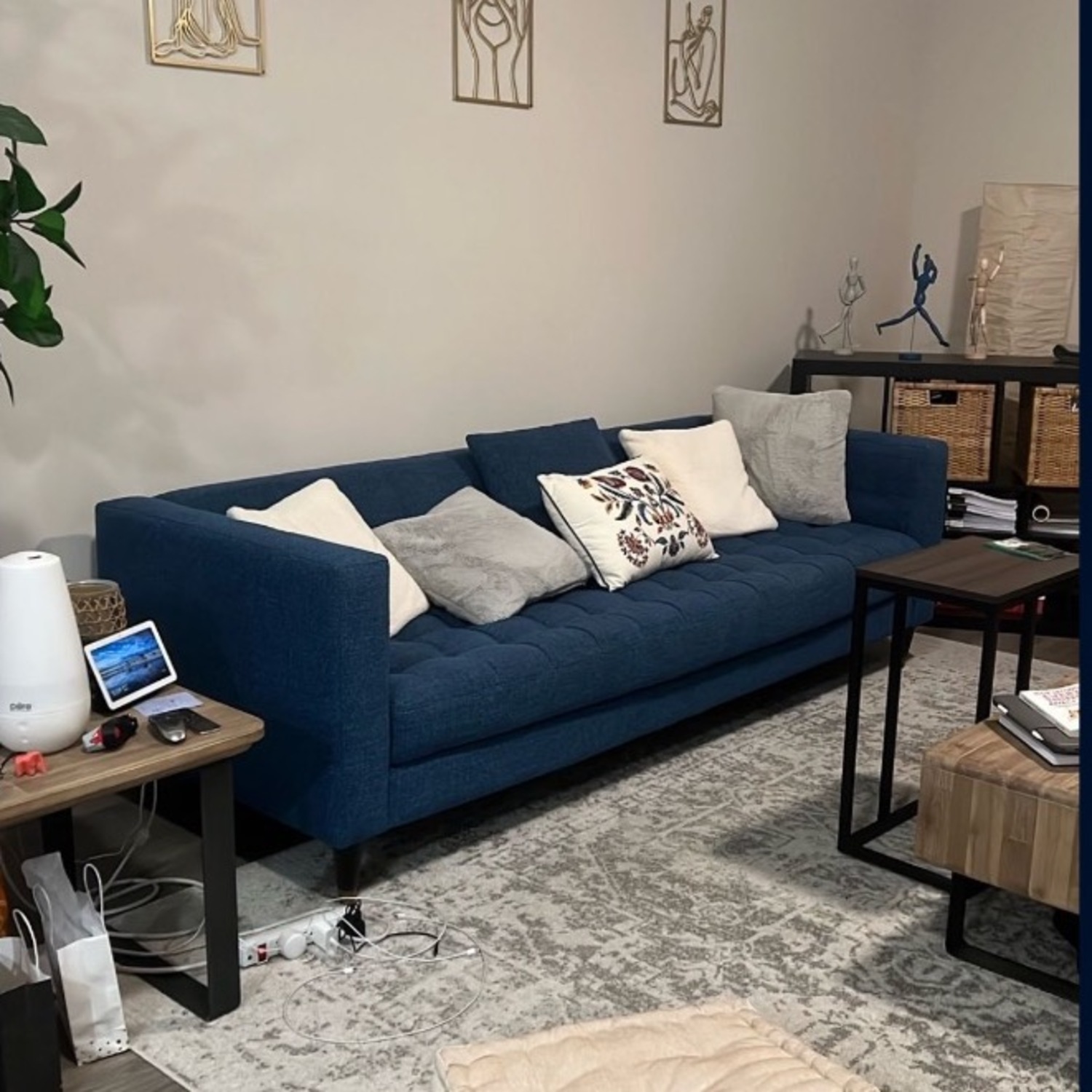 Living Spaces Blue 3+ Seater Sofa - image-2