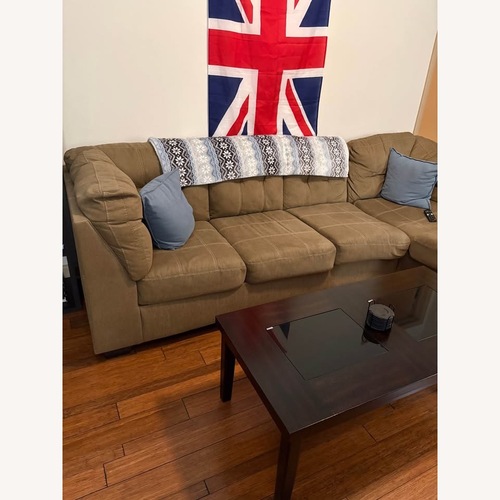 Used Ashley Furniture Light Brown 2 Piece Sectional for sale on AptDeco