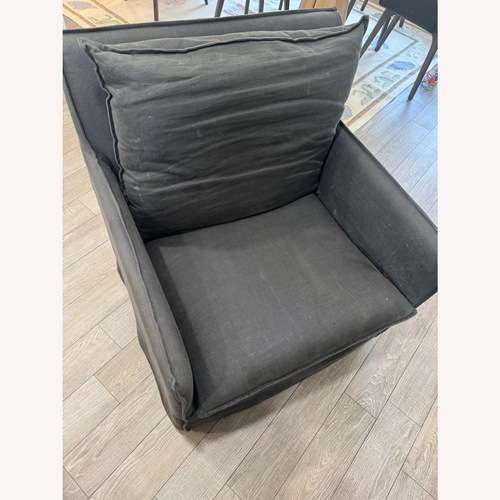 Used Restoration Hardware Blue Fabric Nursing Chair for sale on AptDeco