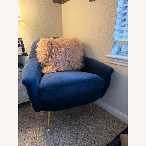 Used West Elm Phoebe Blue Accent Chair for sale on AptDeco