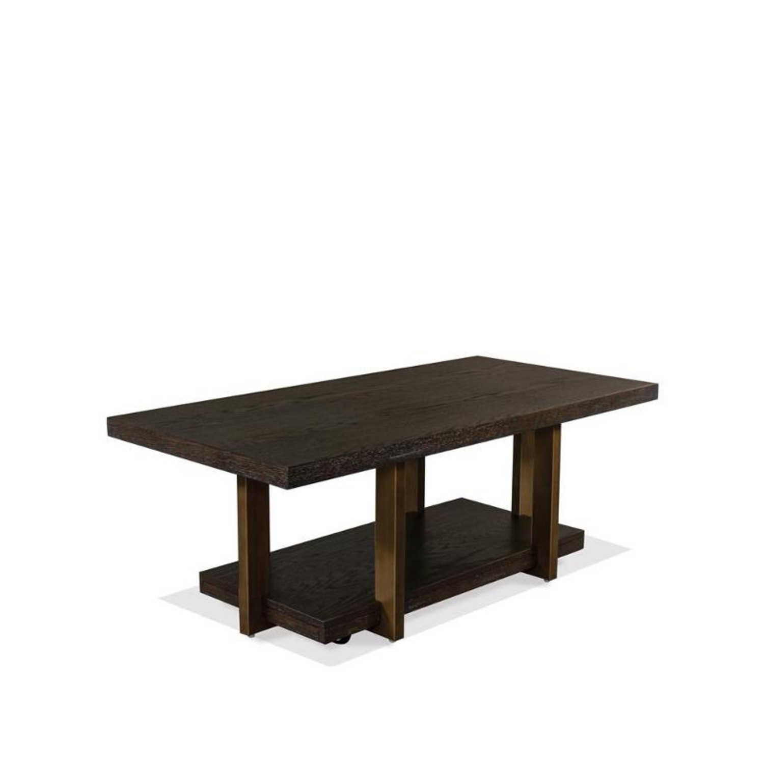 Dark Brown Wood Coffee Table - image-5