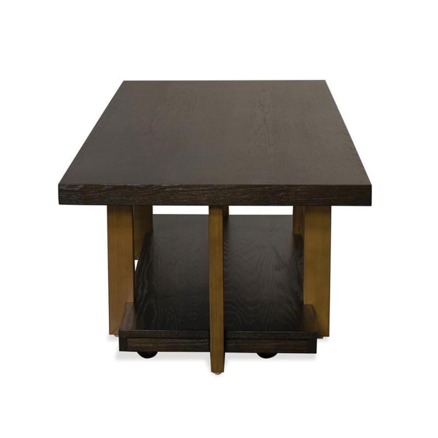 Dark Brown Wood Coffee Table - image-4
