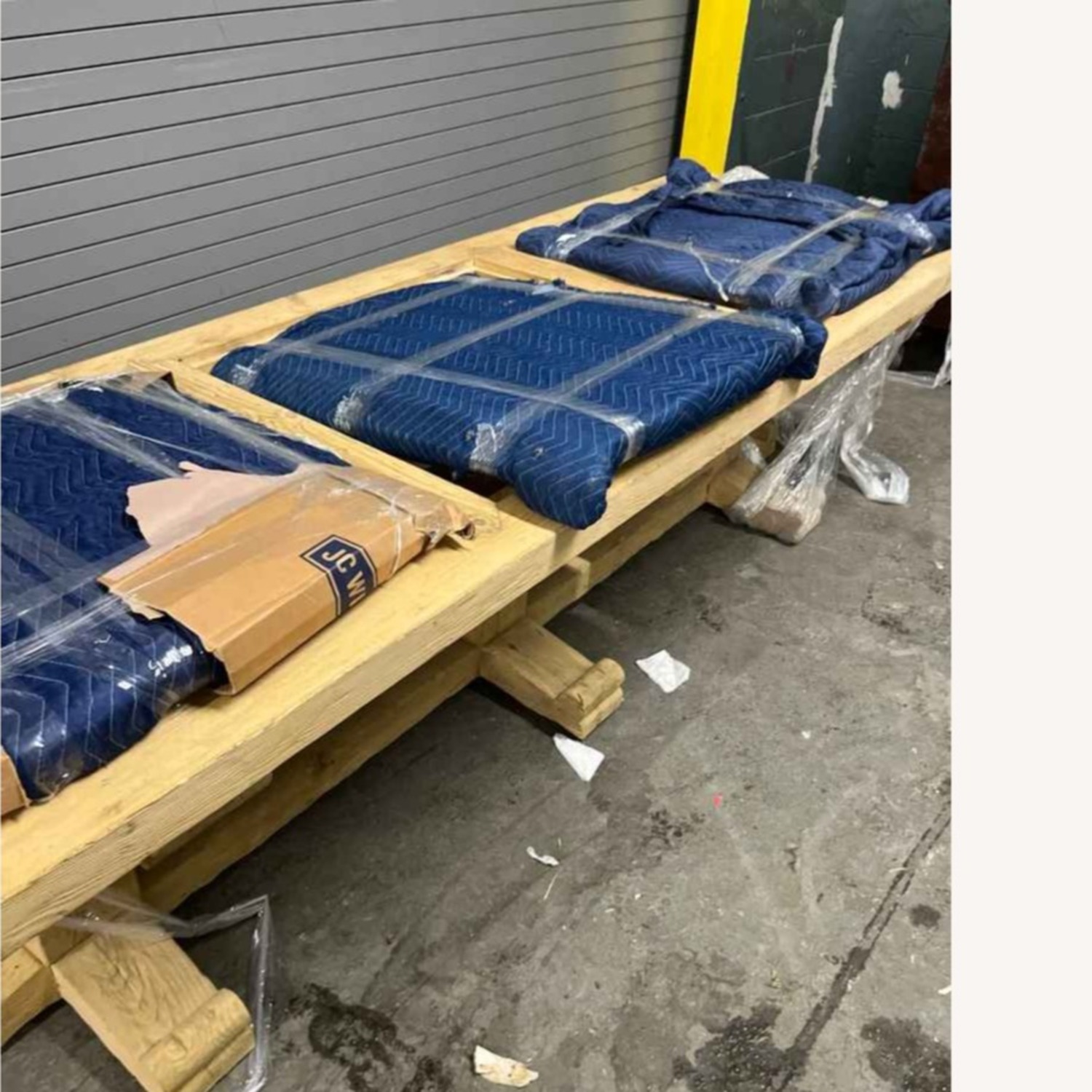 Restoration Hardware 20th C. Reclaimed Pine & Zinc Trestle Dining Table - image-3