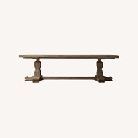 Restoration Hardware 20th C. Reclaimed Pine & Zinc Trestle Dining Table