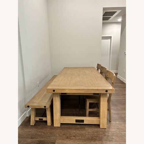 Used Pottery Barn Benchwright Dining Table and Bench  for sale on AptDeco