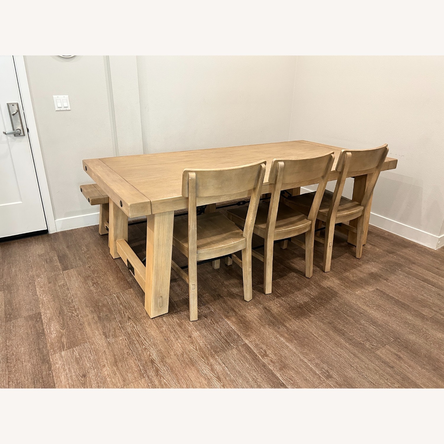 Pottery Barn Benchwright Dining Table and Bench - image-3