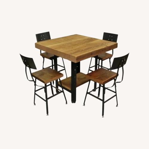 Used Custom Made Industrial Reclaimed Wood Dining Set for sale on AptDeco