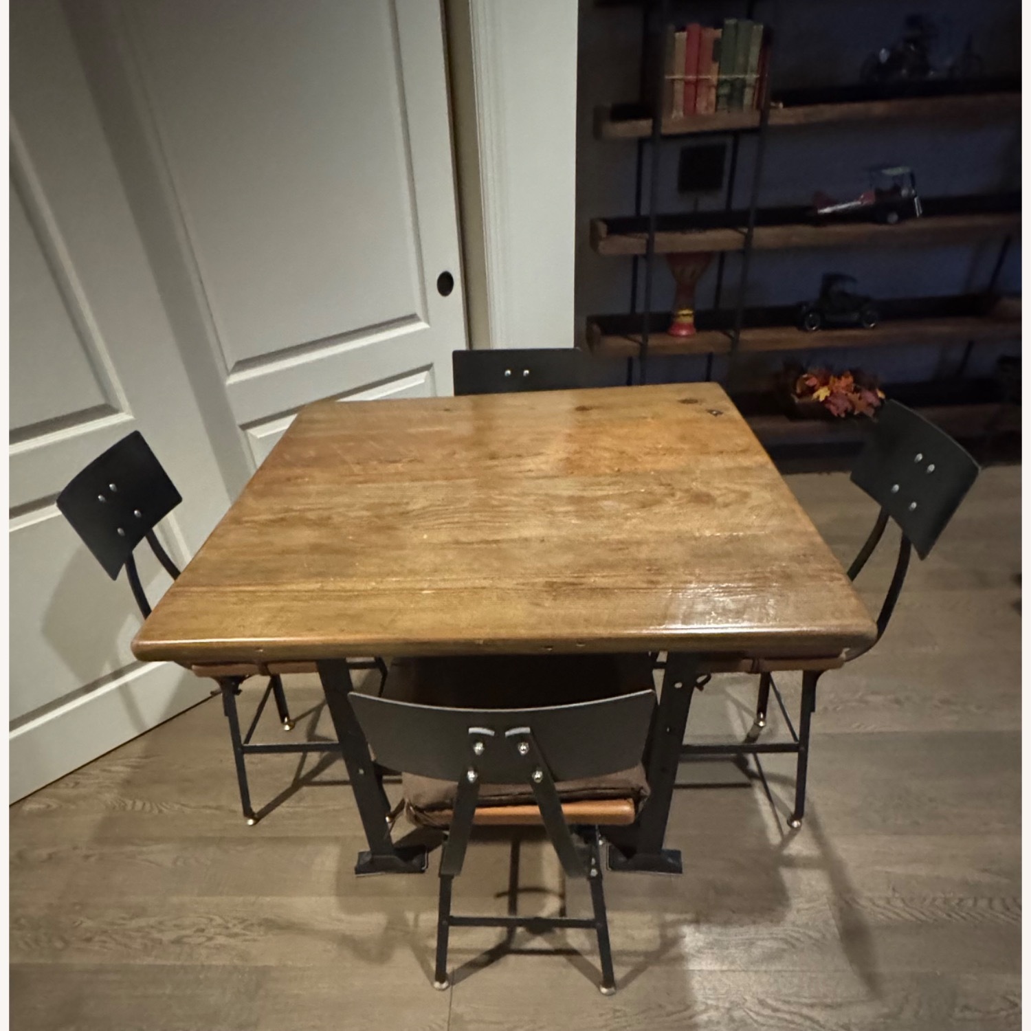 Custom Made Industrial Reclaimed Wood Dining Set - image-1