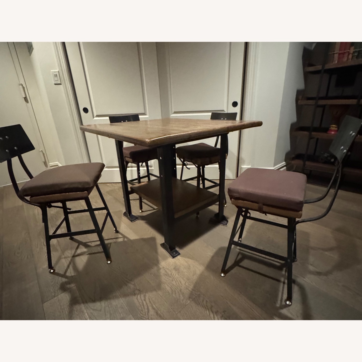 Custom Made Industrial Reclaimed Wood Dining Set - image-3