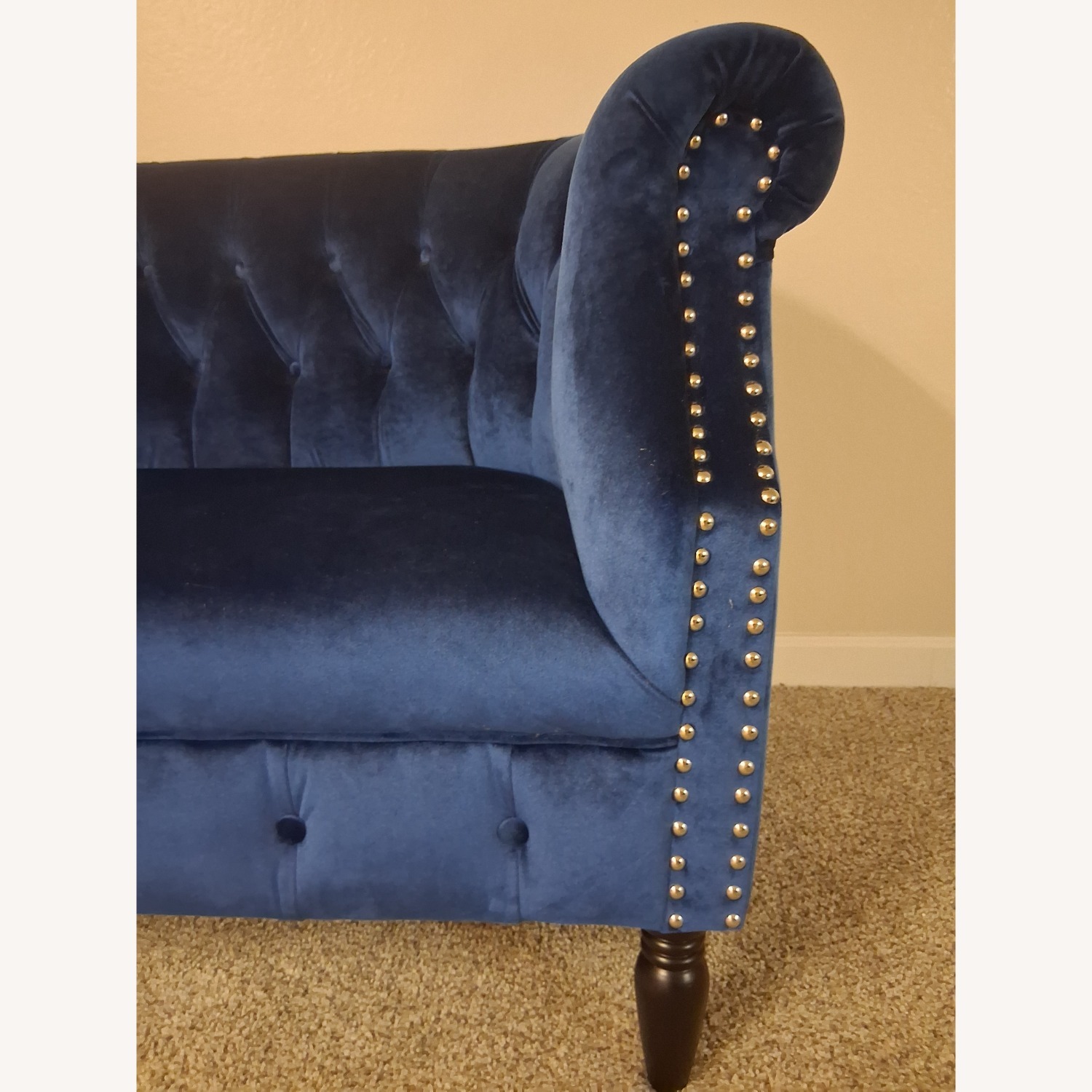 Christopher Knight Milani Blue Velvet Loveseat - image-9