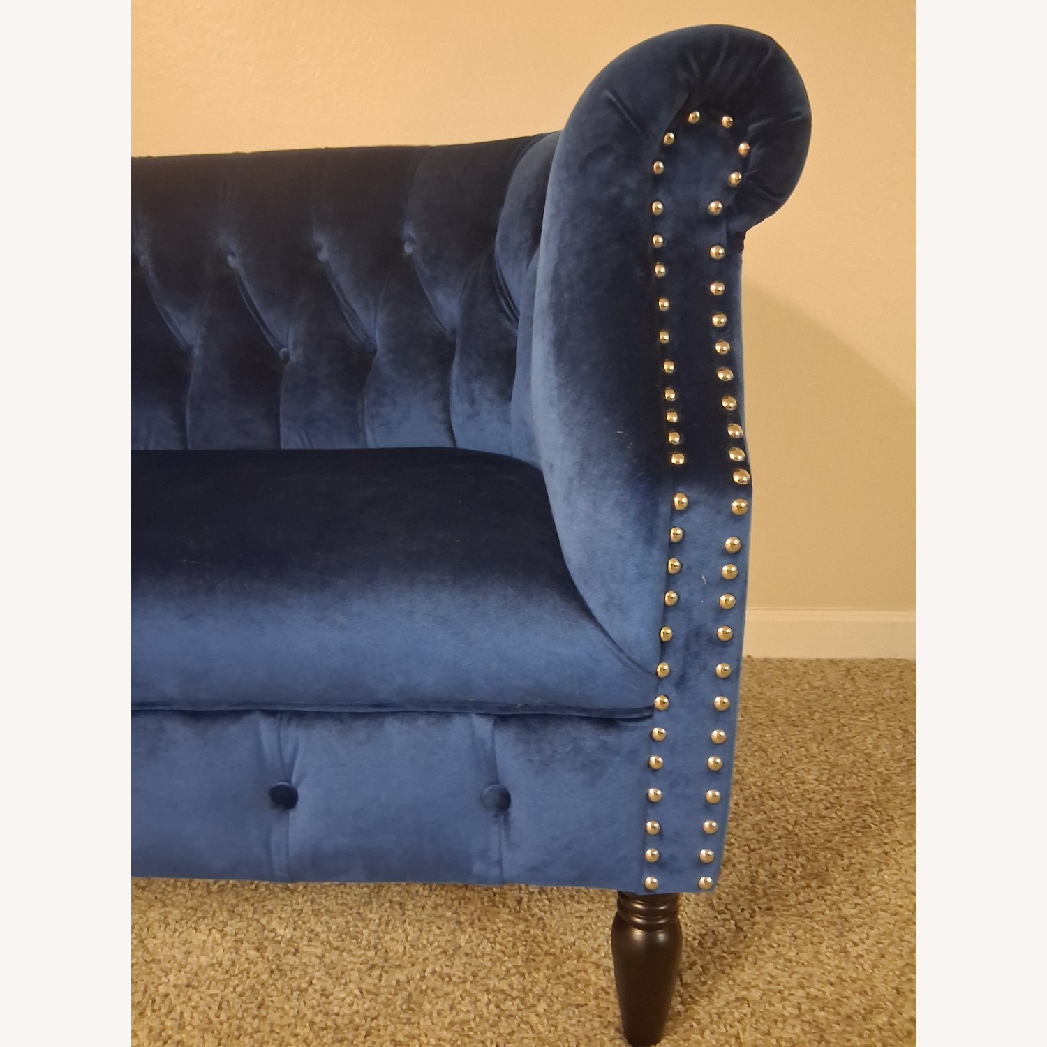 Christopher Knight Milani Blue Velvet Loveseat - image-8