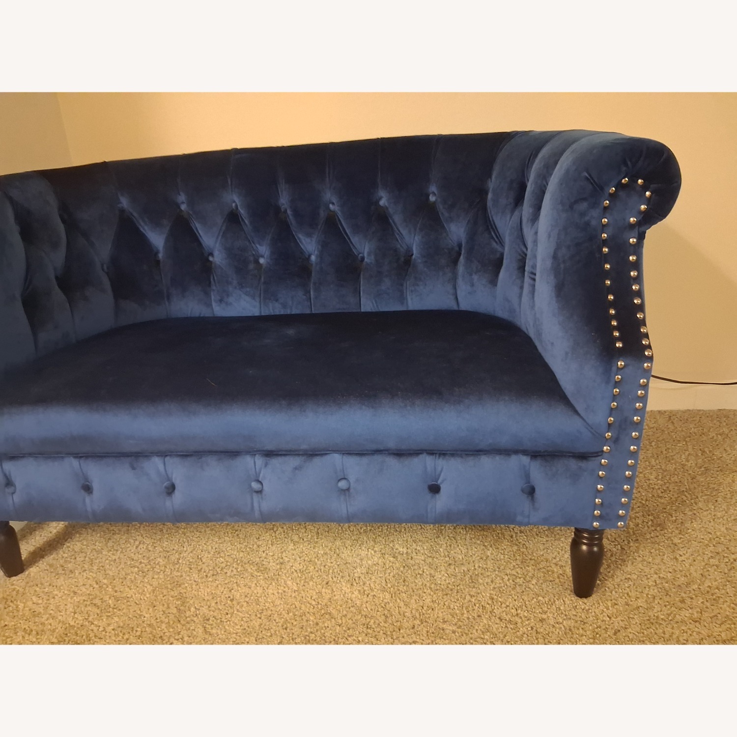 Christopher Knight Milani Blue Velvet Loveseat - image-7