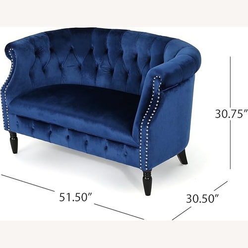 Used Christopher Knight Milani Blue Velvet Loveseat for sale on AptDeco