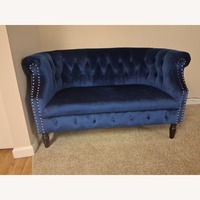 Christopher Knight Milani Blue Velvet Loveseat