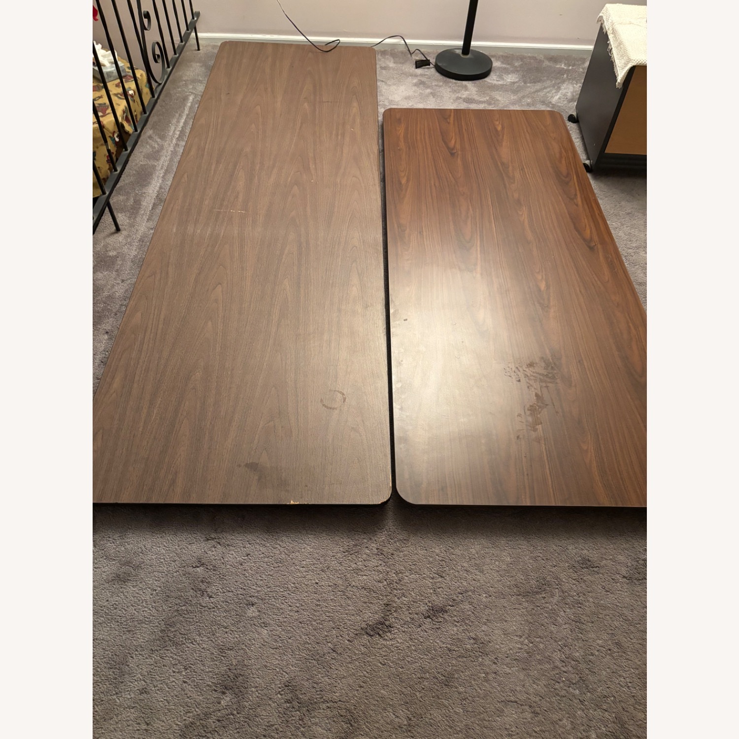 Dark Brown Mahogany Laminate Foldable Table - image-2