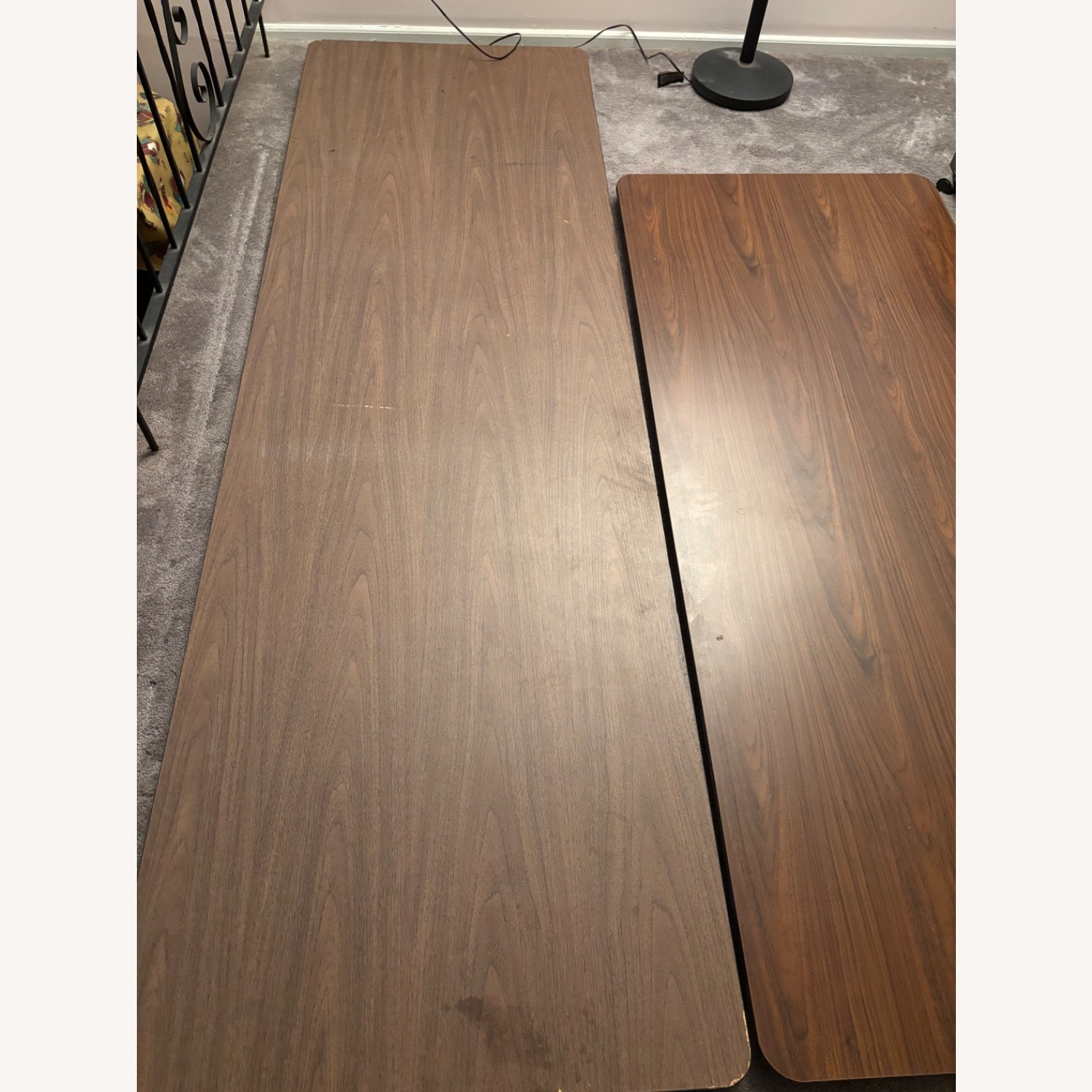 Dark Brown Mahogany Laminate Foldable Table - image-1