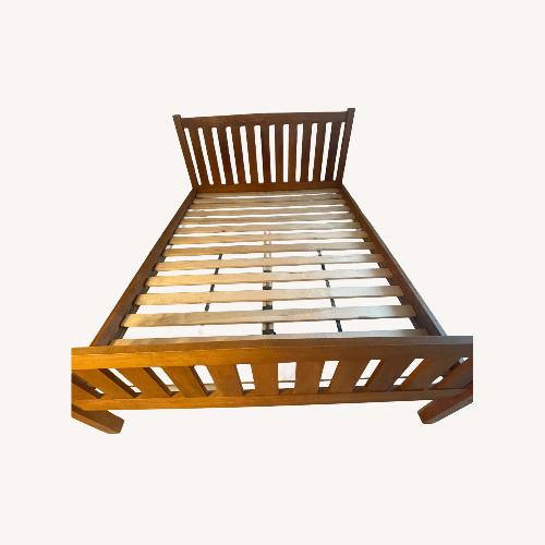 Used Scott Jordan Furniture Wood Queen Bed for sale on AptDeco